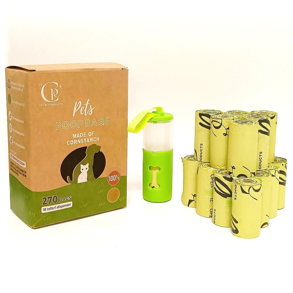 CPC Pets Poop Bags made from corn starch unscented waste bag, Leak proof 270Bags
